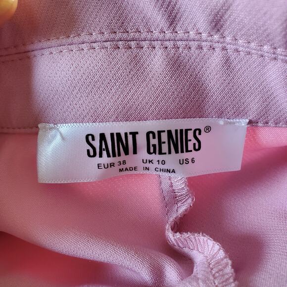 Saint Genies Pink Chain Accent Blazer Jacket Dress Size 6 - Picture 9 of 11